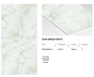 กระเบื้องปูพื้นและผนังลายหินอ่อนเคลือบเงาคุณภาพสูง ขนาด 600x1200 มม. หนา 10 มม. ขายส่งสำหรับใช้ในห้องนั่งเล่น - Product Image 4