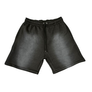 100% coton ourlet brut Streetwear Sun Fade Sweat Shorts éponge française Logo personnalisé lavage à l'acide Vintage en détresse hommes Shorts - Product Image 5