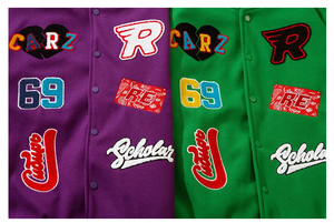 Veste universitaire personnalisée avec design Letterman pour hommes avec manches en cuir, longueur longue pour l'automne, logo de baseball sur le devant, vestes pour hommes - Product Image 6