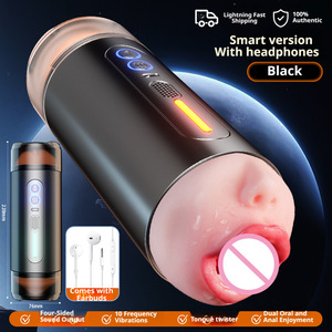 Male Masturbator Sex Toys for Men 10 Thrusting 10 Tongue Licking Modes LCD Display Pocket Pussy Hands-Free Mounting Base - Product Image 5