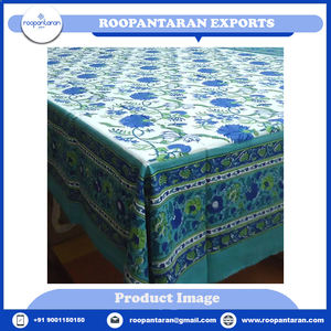 Indian Manufacturer's New Arrival Handmade <b>Wood</b> <b>Block</b> Tablecloth Misty Olive Gud Style Print Wholesale Price - Product Image 6
