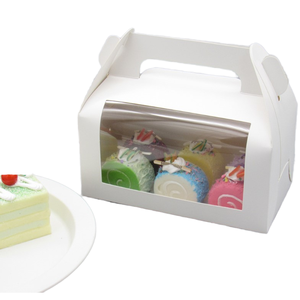 Bakery Box Paperboard Rigid With Window Handle Sponge Lining Custom Logo For Cupcake Candy Cookie Pastry - Product Image 3