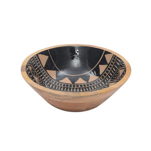 Bol en bois rustique au design exclusif pour servir une salade de fruits Casseroles élégantes Bol de service Vaisselle Décoration Bol de service - Product Image 5