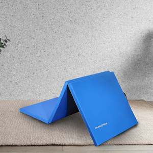 Tappetino Pieghevole GoGym 6x2ft Blu con Maniglie, Tappetino per Fitness e Yoga a 3 Pannelli - Product Image 5