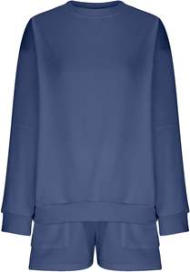 Fabriqué en usine Logo personnalisé 2 pièces 100% coton polaire femmes ensembles courts hiver décontracté Streetwear Sweat Shorts sweat tenues - Product Image 4