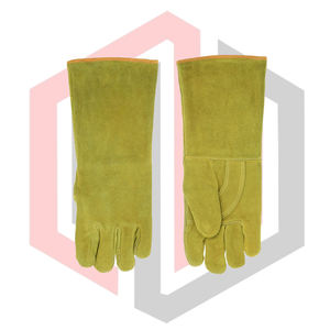 ถุงมือหนังเสริมความแข็งแรงสำหรับงานเชื่อม ปรับแต่งได้ ทนความร้อน ทนไฟ ป้องกันไฟฟ้าสถิต สำหรับงานเชื่อม Mig Tig Stick ทนการฉีกขาด 11 ออนซ์ ข้อมือแบบถัก - Product Image 5