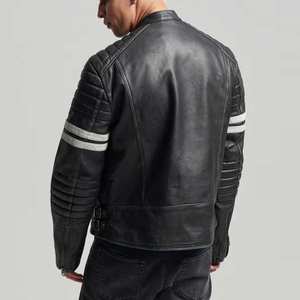 Prix bas Vente en ligne Nouvelle arrivée Veste en cuir pour hommes Design basique Nouvelle arrivée Veste motard en cuir pour hommes lourds - Product Image 2
