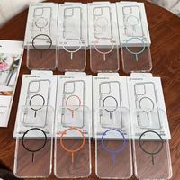 Nouvelle coque de téléphone portable transparente mince sans fil magnétique en acrylique antichoc pour iPhone 16 15 14 13 12 11 Pro Max Plus