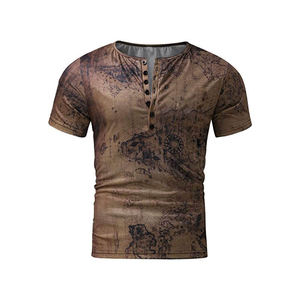 Pakistán hizo 100% algodón hombres camiseta Streetwear venta al por mayor sublimación diseño personalizado impresión botón camiseta gran oferta a granel - Product Image 5