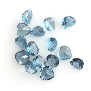 Piedras preciosas sueltas facetadas cortadas en corazón de Topacio Azul de Londres Natural, cuentas de piedra de Topacio Azul calibradas de 5-6mm para fabricación de joyas, lote a granel - Product Image 6