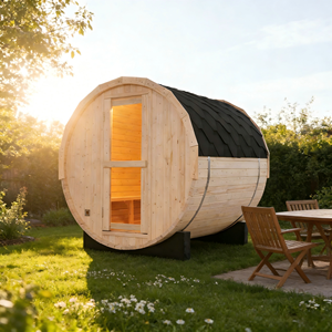 ซาวน่าไม้สนขาวสำหรับ 4 คน พร้อมเครื่องทำความร้อน 6 กิโลวัตต์ และแผ่นกันน้ำ - Product Image 1