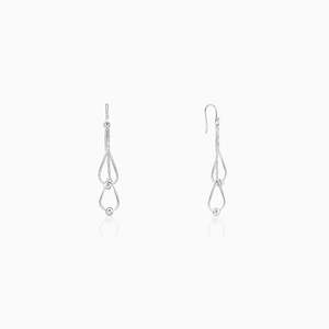 Boucles d'oreilles pendantes élégantes en argent tendance, style religieux, avec zircon et perle, bijoux en alliage élégants pour cadeau - Product Image 6
