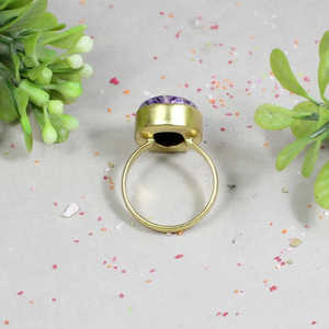 Anillo de declaración bonito y delicado de Plata de Ley 92,5 certificado IGI platino Charoite piedra preciosa cojín corte patrón geométrico certificado - Product Image 3