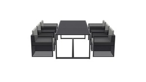 Ensemble de salle à manger rectangulaire 6 places 240cm avec matériaux en acier pour mobilier d'extérieur sophistiqué - Product Image 2