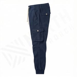Pantalones Jogger de Algodón de Cintura Alta para Hombre, Pantalones Casuales con Cordón y Bolsillos, Pantalones Cargo Jogger de Primera Calidad, Duraderos - Product Image 3
