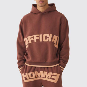 Fabricantes de ropa de aduanas Chándal de gran tamaño para hombre Sudadera con capucha serigrafiada y pantalones de chándal acampanados Jogger - Product Image 6