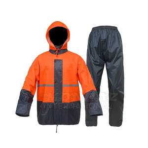 Combinaison de pluie imperméable réutilisable avec capuche Ensemble de vêtements de pluie unisexes pour adultes Combinaison de pluie industrielle à usage intensif - Product Image 1