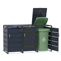 Abri de rangement extérieur pour poubelles, à ouverture supérieure, étanche, en acier galvanisé, 120L/240L, taille personnalisable, pour poubelles à déchets et de recyclage