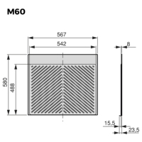 Emuca 8479523 Protector de Fondo para Fregadero de Cocina, 567x580mm, Plástico Gris, 16mm de Grosor, Cortable