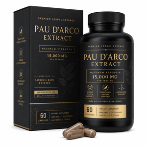 Estratto Premium di Corteccia Interna di Pau D'Arco 15000mg in Capsule con Zinco e Selenio, <span class=keywords><strong>Integratore</strong></span> per il Supporto Immunitario, Confezione Convenienza - Product Image 1