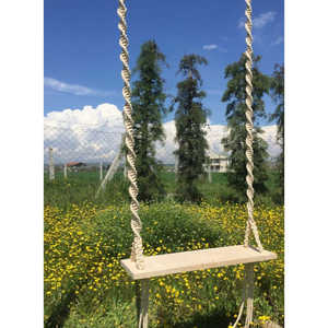 Balançoire en macramé moderne rustique bohème, intérieur/extérieur, en bois et coton, pour photographie, mariage, mobilier, matériau PE - Product Image 1