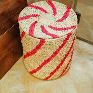 Handwoven Rattan <b>Storage</b> <b>Basket</b> for Living Room Coral Weavers Pakistan Handmade <b>Wicker</b> Set - Product Image 2
