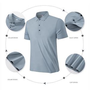 Polo de golf à manches courtes à séchage rapide pour hommes T-shirt de polo de golf pour hommes en nylon et spandex T-shirts unis - Product Image 6