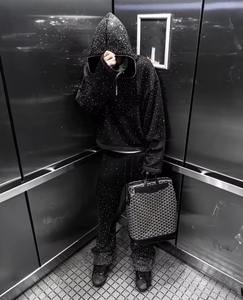 เสื้อฮู้ดแบบสวมหัวสไตล์สตรีทแวร์มีซิปเสื้อฮู้ดสไตล์ฝรั่งเศสเสื้อครอปโอเวอร์ไซส์พิมพ์ลายโลโก้ - Product Image 6