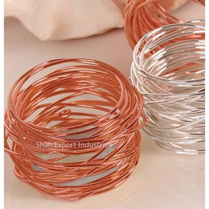 Anneaux de serviette en fil métallique de qualité standard pour la décoration de Table à manger de fête de mariage porte-serviettes de forme ronde - Product Image 2