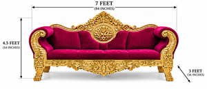Luxury Maharaja Style Wedding sofa set Crown Style Wooden Sofa For Reception Decor Wedding <b>Loveseat</b> With Matching Chairs London - Product Image 4
