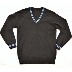 Venta al por mayor con cuello en V uniforme de lana y acrílico invierno acrílico cárdigan suéter personalizado Color y bordado Universidad suéter - Product Image 3