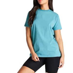 2025, último diseño, camiseta ajustada informal para mujer, Camiseta lisa de manga corta de lona de alta calidad, venta al por mayor - Product Image 1