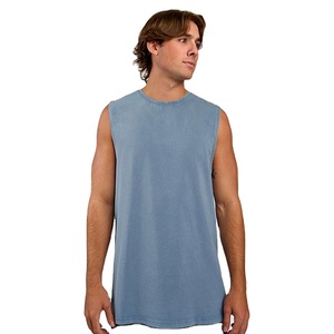 OEM High Quality Custom Design Activewear Vest Fitness Tank Top Solid Color Eco-Friendly Heavyweight 220 Gsm Longline Top - Product Image 2