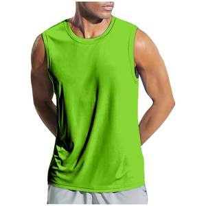Débardeurs de sport décontractés pour hommes 100% coton indien séchage rapide et respirant couleur unie imprimé design tricoté - Product Image 4