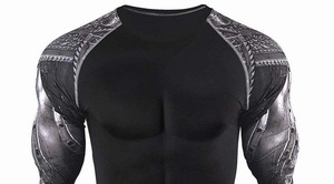 100% ป้องกันผดผื่นแขนยาวสำหรับผู้ชายยิมฟิตเนสผู้ใหญ่ - Product Image 5