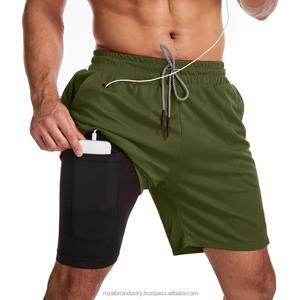 2025 plus récent hommes décontracté entraînement Shorts de gymnastique Fitness Joggers sports d'été entraînement pantalons courts 2-en-1 course Jogging Shorts - Product Image 3