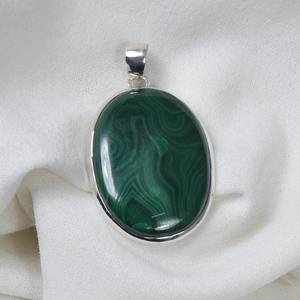 Colgante de piedras preciosas de malaquita de Plata de Ley 925, diseño de tendencia para bodas y amor, joyería chapada en oro con estampado 925 - Product Image 4