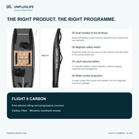 Planche de surf électrique hydrofoil UNPLUGLIFE FLIGHT 8 CARBON 45 km/h E Foil avec batterie 2,4 kWh