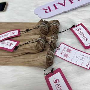 Extensions de cheveux vierges vietnamiens de haute qualité, 24 pouces, couleur fraîche, double trame, lisses, tissage de cheveux à double trame - Product Image 2