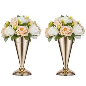 Elegante Arreglo Floral, Florero de Metal con Acabado Dorado, Soporte para Flores, Perfecto para Decoración del Hogar y Centros de Mesa para Bodas - Product Image 5