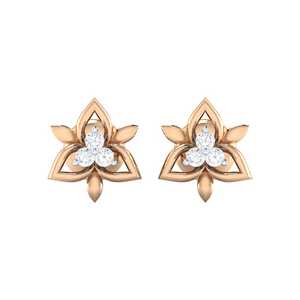 ต่างหูเพชรแท้ลายดอกไม้0.07ct ได้รับการรับรองน้ำหนักรวม6กะรัต14kt/18Kt บริสุทธิ์ - Product Image 6