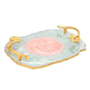 Bandeja de servicio de resina hecha a mano personalizable forma ovalada duradera ACacia acrílico MDF producto de cocina para el hogar de la India RF Crafts - Product Image 2