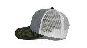 Moda diaria atemporal y llamativa, camionero de gorra de malla blanca/gris brezo estructurada en dos tonos ajustable, hecha en Vietnam - Product Image 3