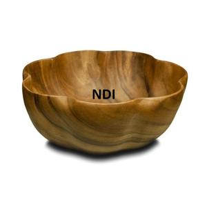 Cuenco para servir y mezclar frutas de uso diario, platos decorativos hechos a mano de madera maciza para almacenamiento de alimentos, cuenco de madera - Product Image 1