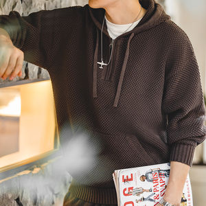 Sudaderas Personalizadas para Hombre, Tejido Waffle, Material de Algodón y Acrílico de Alta Calidad, Media Cremallera y Estilo con Capucha, Características Transpirables - Product Image 4