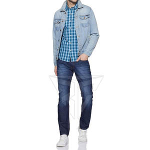 Jean décontracté pour homme, coupe droite, taille mi-haute, léger, en coton, idéal pour l'extérieur en hiver, personnalisable et de haute qualité - Product Image 4
