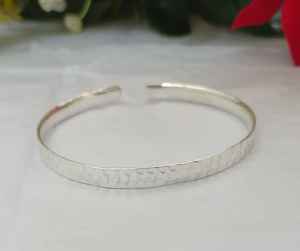 <b>Sterling</b> <b>Silver</b> Plated Boho Hammered Textured Vintage Bahamian Bangle Stackable Adjustable <b>Bracelet</b> <b>Women</b> Fashion Jewelry - Product Image 6