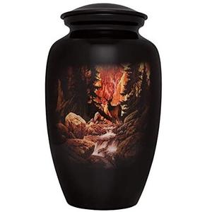 Urna de cremación de Metal negro Diseño de mariposa dorada Adulto para cenizas humanas Urna de cremación de Metal de calidad superior negra moderna - Product Image 5