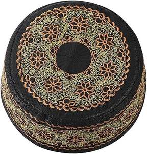 Gorros musulmanes de Color sólido de alta calidad, gorros de oración Ramzan transpirables para adultos, buen diseño, gorros de ganchillo de punto, Taqi Islámico - Product Image 4