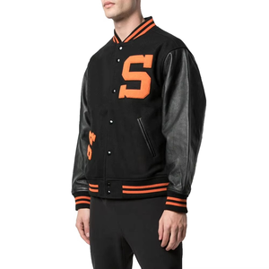 Veste universitaire en toile personnalisée, style baseball, col montant, respirante, à capuche, pour homme, style streetwear - Product Image 5